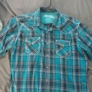 Wrangler 20X blue plaid shirt